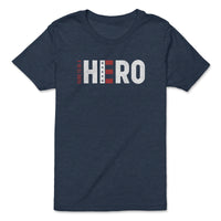 Load image into Gallery viewer, Born a Hero Youth T-Shirt | Heather Navy
