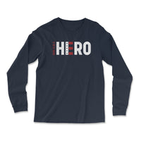 Load image into Gallery viewer, Born a Hero Long Sleeve Shirt | Navy

