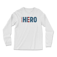 Load image into Gallery viewer, Born a Hero Long Sleeve Shirt | White
