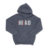 Load image into Gallery viewer, Born a Hero Hoodie | heather Navy
