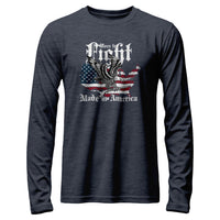 Load image into Gallery viewer, Born to Fight Long Sleeve Shirt heather navy color
