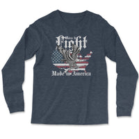 Load image into Gallery viewer, Born to Fight Long Sleeve Shirt | Heather Navy
