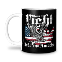 Load image into Gallery viewer, born to fight patriotic mud, with eagle american flag, black
