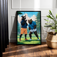 Load image into Gallery viewer, Bull Drive Bull and Bear Trading Vertical Framed Canvas Wall Art
