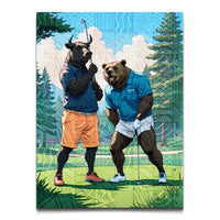 Load image into Gallery viewer, Bull Drive Bull and Bear Trading Vertical Canvas Wall Art
