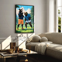 Load image into Gallery viewer, Bull Drive Bull and Bear Trading Vertical Framed Canvas Wall Art
