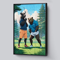 Load image into Gallery viewer, Bull Drive Bull and Bear Trading Vertical Framed Canvas Wall Art
