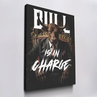 Load image into Gallery viewer, Bull is in Charge Verticsl Canvas Wall Art
