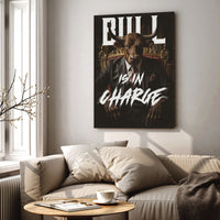 Load image into Gallery viewer, Bull is in Charge Verticsl Canvas Wall Art
