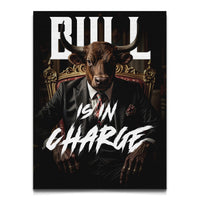 Load image into Gallery viewer, Bull is in Charge Verticsl Canvas Wall Art
