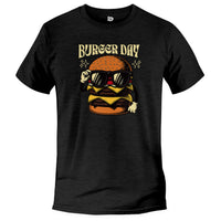 Load image into Gallery viewer, Burger Day Tee black heather color
