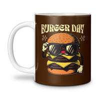 Load image into Gallery viewer, Burger Day Mug 11oz brown color

