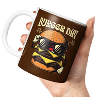 Load image into Gallery viewer, Burger Day Mug 11oz brown color

