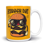 Load image into Gallery viewer, Burger Day Mug 15oz yellow color
