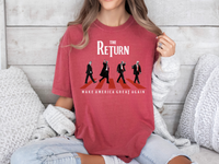 Load image into Gallery viewer, Donald Trump The Return Bootleg T-Shirt crimson color
