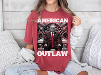Load image into Gallery viewer, American Outlaw Bootleg T-shirt crimson color
