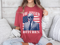 Load image into Gallery viewer, Missed Trump Bootleg T-shirt crimson color
