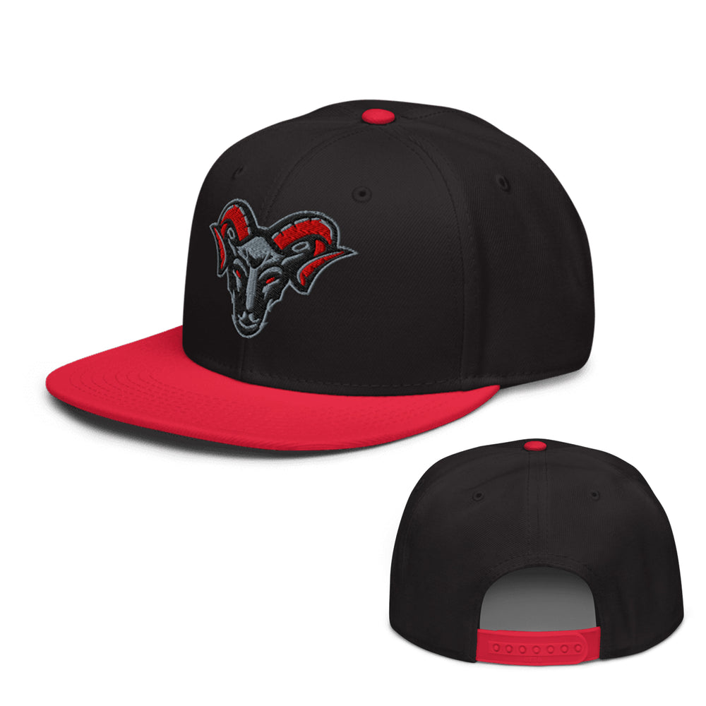 Caprinae Snapback Hat red black color