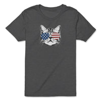 Load image into Gallery viewer, Shades Cat Youth Tee | Dark Grey Heather
