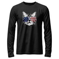Load image into Gallery viewer, Shades Cat Long Sleeve Shirt black heather color
