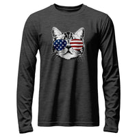 Load image into Gallery viewer, Shades Cat Long Sleeve Shirt Dark Grey Heather color
