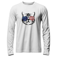 Load image into Gallery viewer, Shades Cat Long Sleeve Shirt white color
