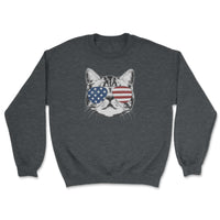 Load image into Gallery viewer, Shades Cat Youth Crewneck | Dark Heather
