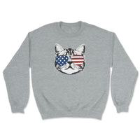 Load image into Gallery viewer, Shades Cat Youth Crewneck | Sport Grey
