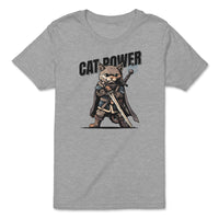Load image into Gallery viewer, Cat Power Youth Tee | Athletic Grey
