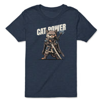 Load image into Gallery viewer, Cat Power Youth Tee |  Heather Navy
