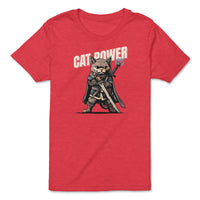 Load image into Gallery viewer, Cat Power Youth Tee | Heather Red
