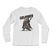 Load image into Gallery viewer, Cat Power Long Sleeve Shirt | White
