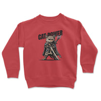 Load image into Gallery viewer, Cat Power Youth Crewneck Sweatshirt red color
