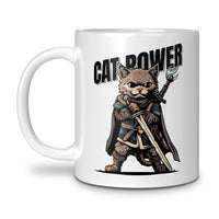 Load image into Gallery viewer, CAT POWER, CAT IN ARMOUR MUG, FUN CUTE
