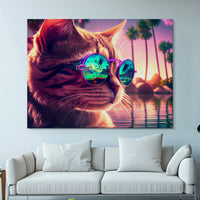 Load image into Gallery viewer, Cat Vibes Horizontal Canvas Wall Art
