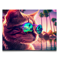 Load image into Gallery viewer, Cat Vibes Horizontal Canvas Wall Art
