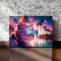 Load image into Gallery viewer, Cat Vibes Horizontal Canvas Wall Art
