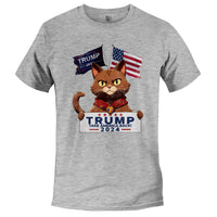 Load image into Gallery viewer, Cat for Trump T shirt Athletic Heather color
