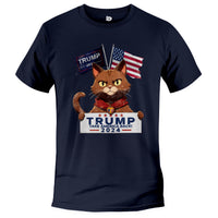 Load image into Gallery viewer, Cat for Trump T shirt Navy color
