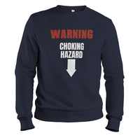 Load image into Gallery viewer, Choking Hazard Crewneck Sweatshirt heather navy color
