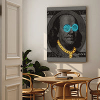 Load image into Gallery viewer, Cool Franklin Vertical Canvas Wall Art
