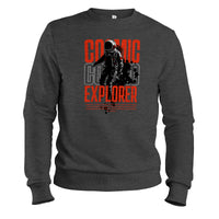 Load image into Gallery viewer, Cosmic Explorer Crewneck Sweatshirt  dark heather  color
