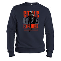 Load image into Gallery viewer, Cosmic Explorer Crewneck Sweatshirt navy  color

