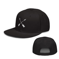 Load image into Gallery viewer, Crossed Arrow Snapback Hat black color

