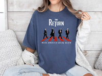 Load image into Gallery viewer, Donald Trump The Return Bootleg T-Shirt denim color
