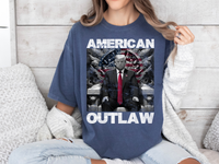 Load image into Gallery viewer, American Outlaw Bootleg T-shirt denim color
