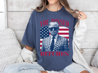 Load image into Gallery viewer, Missed Trump Bootleg T-shirt denim color
