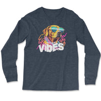 Load image into Gallery viewer, Vibes Long Sleeve Shirt | Heather navy
