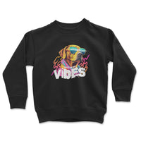 Load image into Gallery viewer, Vibes Youth Crewneck Sweatshirt  Black Color

