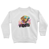Load image into Gallery viewer, Vibes Youth Crewneck Sweatshirt  White Color
